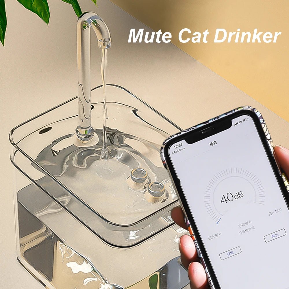 Fontaine à eau intelligente pour chat avec filtre automatique, alimentée par USB - L Univers Des Felins