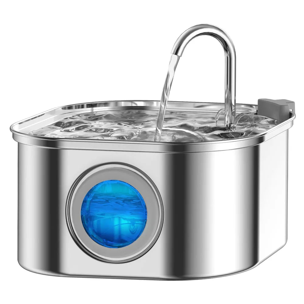 Fontaine à eau pour chat en acier inoxydable (3,2 L) - L Univers Des Felins