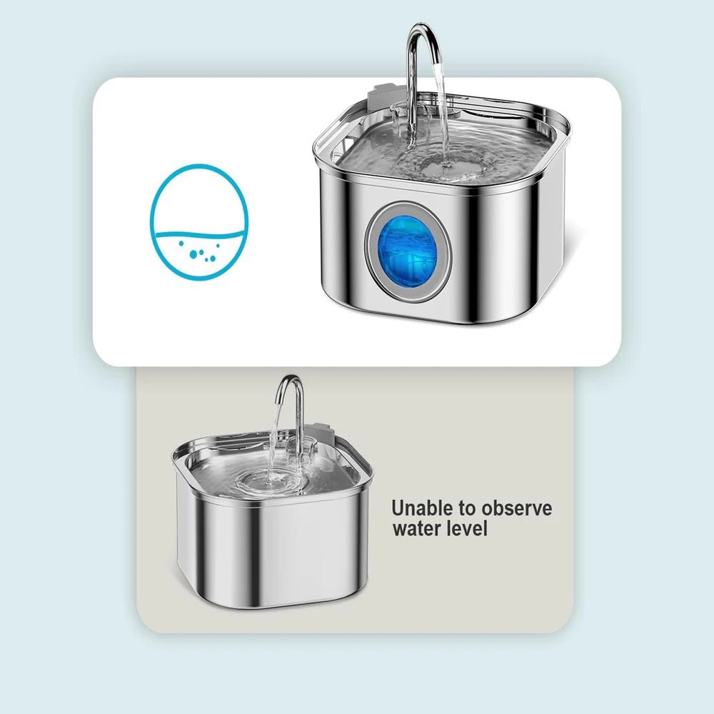 Fontaine à eau pour chat en acier inoxydable (3,2 L) - L Univers Des Felins