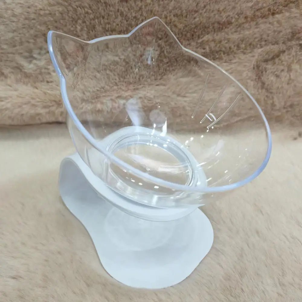 Gamelle double pour chat avec support incliné : design confortable et antidérapant. - L Univers Des Felins