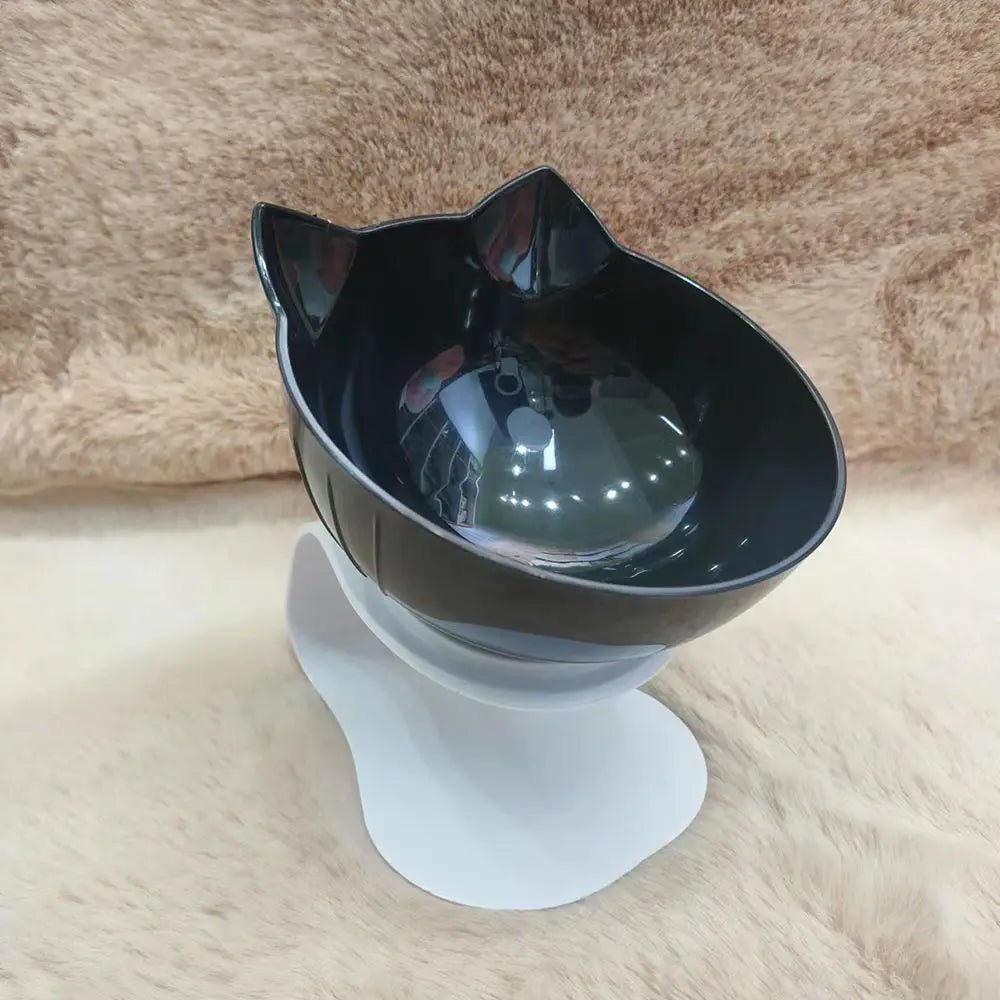 Gamelle double pour chat avec support incliné : design confortable et antidérapant. - L Univers Des Felins