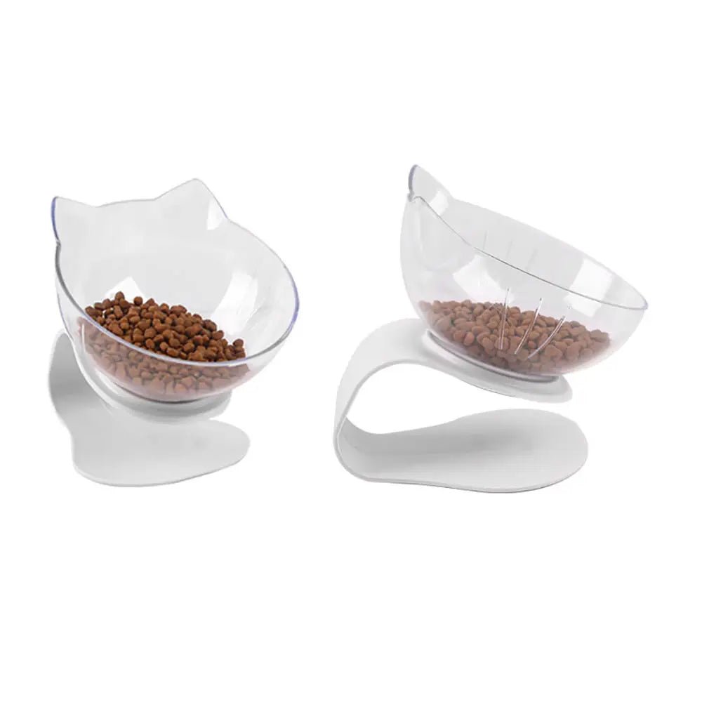 Gamelle double pour chat avec support incliné : design confortable et antidérapant. - L Univers Des Felins