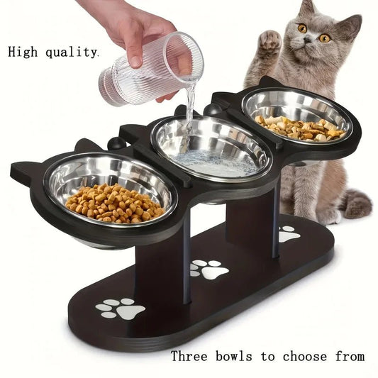 Gamelle pour chat surélevée à 3 niveaux - L Univers Des Felins
