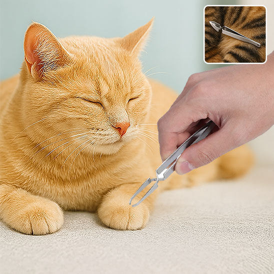 Pince et fourchette pour enlever les tiques des chats - luniversdesfelins