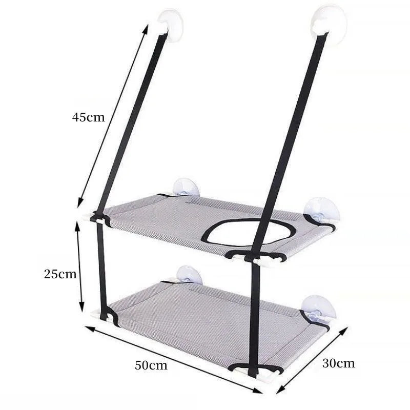 Lit hamac double étage pour chat, à suspendre à la fenêtre, siège ensoleillé pour chatons, lit de jeu, fixation murale par ventouses puissantes. - L Univers Des Felins