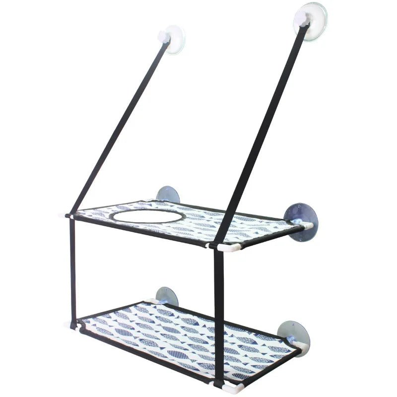 Lit hamac double étage pour chat, à suspendre à la fenêtre, siège ensoleillé pour chatons, lit de jeu, fixation murale par ventouses puissantes. - L Univers Des Felins