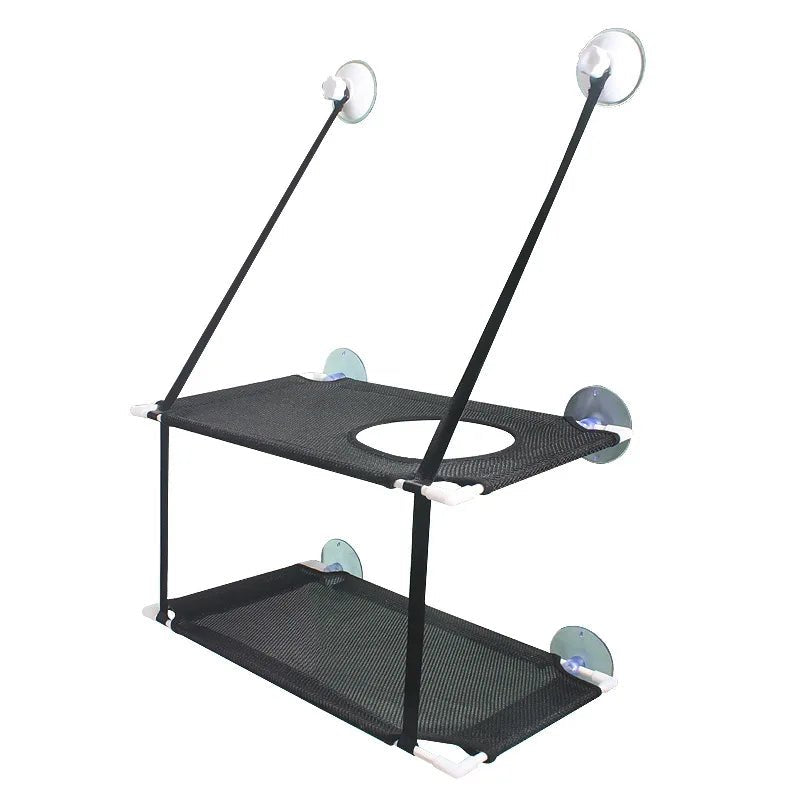 Lit hamac double étage pour chat, à suspendre à la fenêtre, siège ensoleillé pour chatons, lit de jeu, fixation murale par ventouses puissantes. - L Univers Des Felins