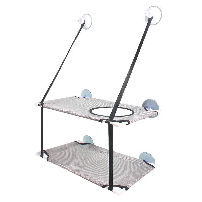 Lit hamac double étage pour chat, à suspendre à la fenêtre, siège ensoleillé pour chatons, lit de jeu, fixation murale par ventouses puissantes. - L Univers Des Felins
