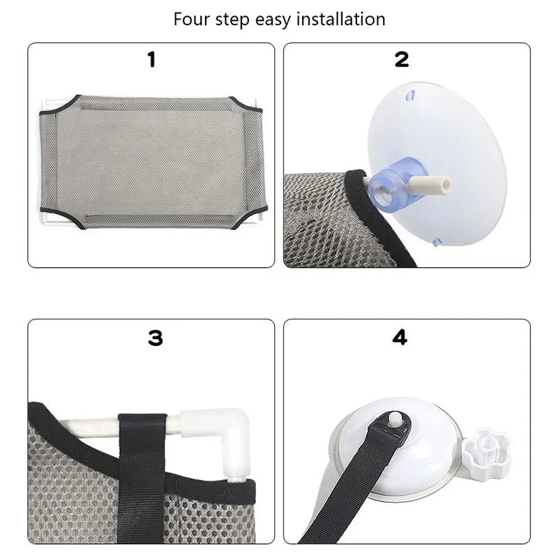 Lit hamac double étage pour chat, à suspendre à la fenêtre, siège ensoleillé pour chatons, lit de jeu, fixation murale par ventouses puissantes. - L Univers Des Felins